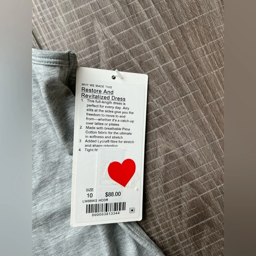 Lululemon Restore & Revitalize Dress in Heathered Core Light Gray Size 10